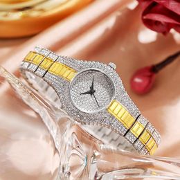 Wristwatches 2023 Women Luxury Diamond All Watch European Style Fashion For Round Dial Quartz