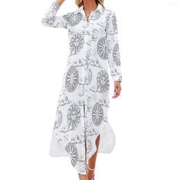 Casual Dresses Sun And Moon Dress Korean Fashion Sexy V Neck Pretty Chiffon Long Sleeve Vestidos Big Size 4XL 5XL