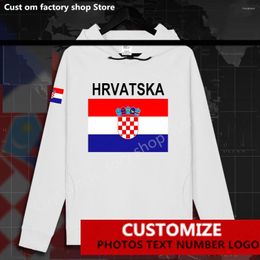 Men's Hoodies Croatia Hrvatska Croatian HRV Croats Mens Hoodie Pullovers Custom Jersey Fans DIY Name Number LOGO Sweatshirt