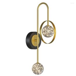 Wall Lamp Modern Nordic Designer Indoor Lighting Gold Metal Led Washer Glass