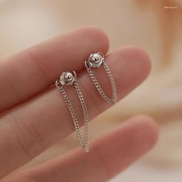 Dangle Earrings Fashion 925 Sterling Silver Elegant Asymmetry Long Chain Drop Earring For Women Girls Christmas Birthday Gift Jewellery Eh1422