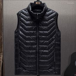 Men's Vests 2023 Mens Black Vest Jacket Autumn Winter Warm Sleeveless Jackets Male Casual Waistcoat Zipper Solid Plus Size Men