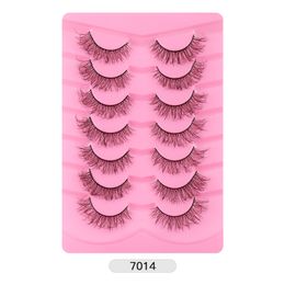 Multilayer Thick Fluffy False Eyelashes Wispy Soft Handmade Reusable Curled Mink Fake Lashes Extensions Messy Crisscross Strip Lash