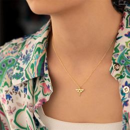 Pendant Necklaces Stainless Steel Firefly Logo Necklace For Women Charm Elegant Party Jewelry Accessories Birthday Gift To Mother