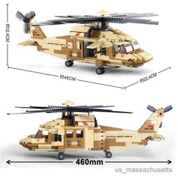 Blocks Airplane Helicopters Plane Aircraft Model Building Blocks Bomber US Army SWAT Gunship Construction Toys R230814