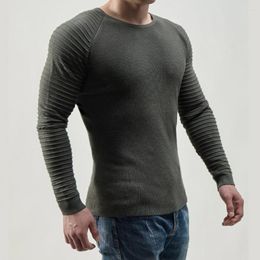 Men's Sweaters Trendy Spring Sweater Solid Color Winter Knit Basic Slim Fit Autumn Close-fitting