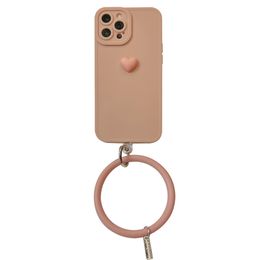 Simple Love Phone Case Suitable for 13pro Max 12 Silicone Hanging Ring 8 11 Protective Case Xs Soft Case 14