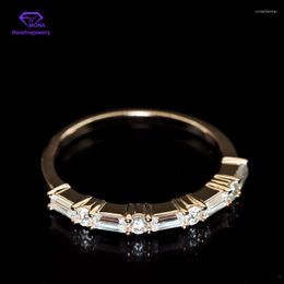 Cluster Rings Charm Jewelry 14K Gold Half Eternity Coloful D Color VVS1 Moissanite Ring Clarity Diamond Band For Women