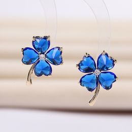 2023 New Fashion Clover s925 Silver Earrings Women Brand Luxury Shiny Zircon Earrings Charming Female Style Earrings Wedding Banquet Jewelry Festival Gifts