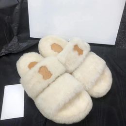 luxury celiny sandal famous designer woman Shoe fashion teddy bear fluffy Slipper winter tazz fur slides feather sandale triumph fuzz Slide mens house wool Slippers