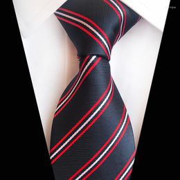 Bow Ties Formal Business Vestidos Wedding Classic Men's Tie Stripe Grid 8cm Corbatas Dress Fashion Accessories Men Silk Necktie