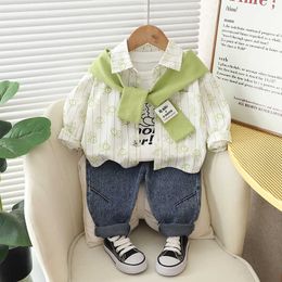 Clothing Sets New Baby Girl Boys Clothing Infant Casual Coat Shirt Jeans 3PCS/Sets Autumn Spring Kid Child Clothes Suits Cotton Tracksuits