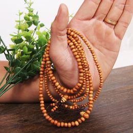 Strand Natural Peach Bracelet 216 Buddhist Beads 108 Rosary String Dongyang Wood Carving Jewellery Transfer Good Luck And Peace