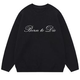 Men's Sweaters Autumn Winter Rock Punk Harajuku Letter Print Oversized Y2k Knitted Sweater Hip Hop Streetwear Knit Pullover Goth Knitwear Top 230812