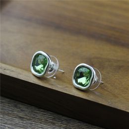 Stud Anslow Fashion Jewellery Brand Square Sunshine Crystal Women Earring Trendy Unusual Wedding Birthday Party Gift LOW0077E 230814