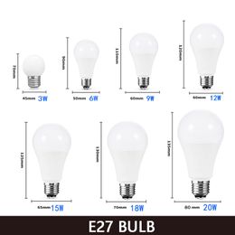 10PCS/LOT LED Bulb Lamp E27 LED Light Lampada 3W 5W 7W 12W 15W 36W Bombillas Led Lighting For 12 Volts Low Voltages Bulbs
