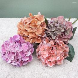 Decorative Flowers Modern Simulation Hydrangea Bright-colored Artificial Flower Multi Layers Petals