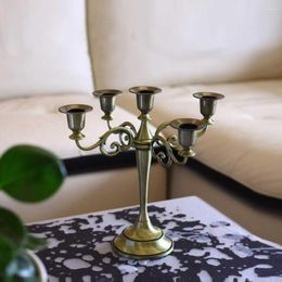 Candle Holders Candlestick Home Decoration Wedding Centrepiece Nordic Table Centre Modern Art Metal Pillar Stand Mariage Bronze