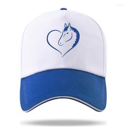 Ball Caps Love Riding Horse Print Colour Matching Baseball Cap Casquette Hat Fitted Casual Hip Hop Dad For Men Women Girl Unisex