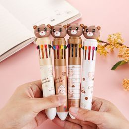 Ballpoint Pens 30pcs Kawaii Bear Cartoon Silicone 10 Colours Thick Ballpoint Pen School Office Supplies Gift Stationery Multicolor Pen Colour Ref 230812