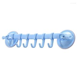 Bath Accessory Set Wall Mounted Rail Hanger Racks Suction Cup Towel Multifunctional Storage Shelf Adjustable Hook Rack Moveable And