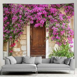 Tapestries Landscape Tapestry Street Plants Flowers Scenery Living Room Bedroom Tapestries Hippie Garden Background Wall Tablecloths Decor