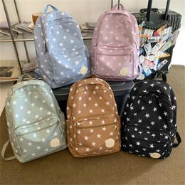 Storage Bags 2023 Large Capacity Nylon Backpack Fashion Pentagram Stars Printing Student Casual School