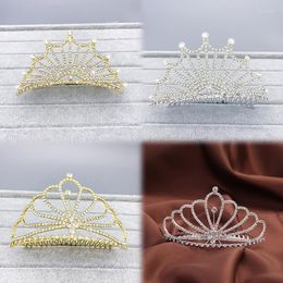 Hair Clips Bridal Headdress Luxury Shiny Rhinestone Large Crown Korean Sweet Princess Birthday Party Accessories Wedding