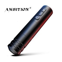 Tattoo Machine Ambition Ninja Professional Wireless Pen 4mm Stroke Powerful Coreless DC Motor Digital Display for Artist Body 230814