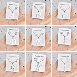 Necklace Earrings Set Charm Silver Colour 26 Letters Random A Of Titanium Steel Suitable For Women Or Men Gift Party Jewellery
