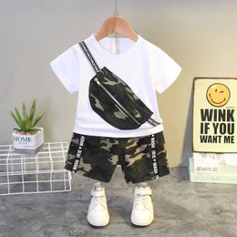 Clothing Sets Summer Baby Clothes Suit Children Fashion Boys Girls Camouflage Bag Shirt+Shorts 2Pcs Toddler Casual Clothing Kids Tracksuits