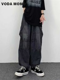 Men's Jeans 2022 Autumn Harajuku Fashion retro High Street hiphop Pants Straight Wide Leg Pants Women Casual Loose Big Poets Cargo Jeans J230814