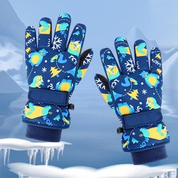 Ski Gloves Winter Snowboard Children Kids Snow Warm Glove Boys Girl Waterproof Thicken Mittens Keep Finger 230814