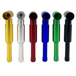 New Colorful Aluminium Alloy Pipes Portable Cylindrical Winebottle Removable Herb Tobacco Filter Spoon Bowl Smoking Bong Holder Handpipes Easy Clean Hand Tube DHL