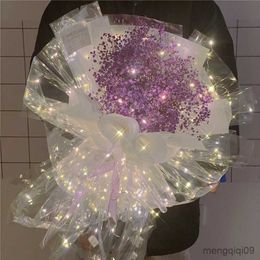 Gift Wrap LED Waterproof Flower Wrapping Paper Clear Cellophane Floral Bouquet Craft Scrapbooking Paper DIY Gift Paper Florist Supplies R230814