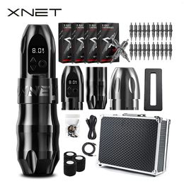 Tattoo Machine Xnet Titan Wireless Pen Kit Coreless Motor with Extra 38mm Grip 2400mAh Battery 80pcs Mixed Cartridge Needles 230814