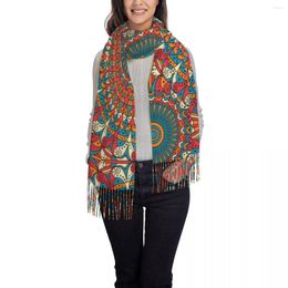 Scarves Winter Scarf Women Thin Warm Shawl Wrap Colourful Ethnic Geometric Print Tassel Lady Blanket Echarpe Bufanda Hijab