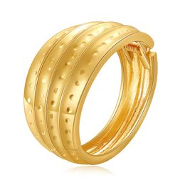 new 18k gold sliver Light Luxury Exaggerated Bracelet Women's Zinc Alloy Texture Wide Edge Heavy Duty Hiphoop Personalized Bracelet Metal Texture cool gifts girl