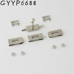 Bag Parts Accessories Small silver eyelets lock hanger for bags hardware wholesale fashion a set of locks fittings woman bag handbags purse 230814