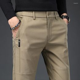 Men's Pants Formal Men Dresss Trousers Clothing Korea Style Slim Elastic Waist Mens Suit Office Classic 2023 Summer For
