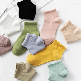 Women Socks Women's Spring And Summer Solid Colour Cotton Korean Version College Wind Shallow Mouth Boat Ins Tide Cute