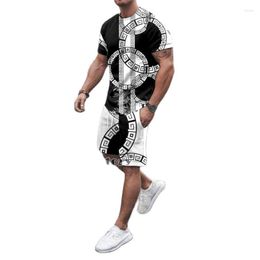 Men's Tracksuits Men Casual T-shirt And Shorts Sports Suit Fashionable Pattern 3D Printed Two Piece Harajuku Street Clothes 2023 Summer Sets