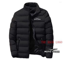 Men's Hoodies MOTO GUZZI 2023 Winter Men Casual Pies Overcome Parker Jacket Fashion Thermal Padded Coat Clothing