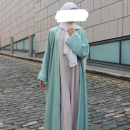 Ethnic Clothing 2023 Muslim Fashion Islamic Jilbab Women Wrinkle Shiny Dubai Modest Dresses Girls Closed Abaya