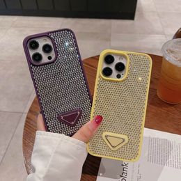 Fashion Women Apple Phone Covers 11/12/13 Promax 14 Stick Rhinestone Shiny Candy Colored Phones Case Full Cover Anti Drop Cellphone Cases