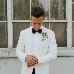 Men's Suits Summer White Men Wedding Man Blazers Groom Tuxedo Costume Homme 2Pieces Coat Black Pants Slim Fit Terno Masculino