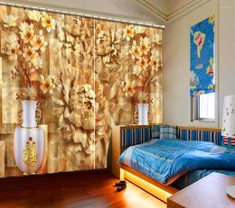 Curtain Fashion Customised Magnolia Flower Curtains Modern Luxury 3D Drapes For Bed Room Living Office El Cortinas