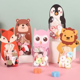 Gift Wrap 10/20Pcs Cute Animal Candy Bags Lion Bear Treat Cookie Jungle Birthday Baby Shower