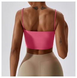 2023New Yoga Outfit Antibom Sexy Pleated Vest Strap Dance Latin Fitness Sports Underwear Original