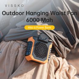 Other Home Garden Vissko Outdoor Hanging Neck Fan Waist Fan 6000mah Mini Portable Rechargeable Bladeless Cooling Fan For Hiking Climbing Sports 230812